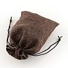 Polyester Imitation Burlap Packing Pouches Drawstring Bags ABAG-R004-18x13cm-10-2