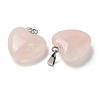 Natural Rose Quartz Pendants G-K385-03P-02-2