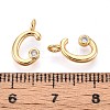 Brass Micro Pave Cubic Zirconia Charms KK-N263-97G-C-3
