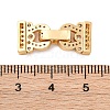 Brass Micro Pave Clear Cubic Zirconia Fold Over Clasps KK-P291-16G-3