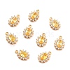 Real 18K Gold Plated Brass Micro Pave Cubic Zirconia Charms ZIRC-Z023-04A-NR-1