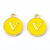 Golden Plated Alloy Enamel Charms ENAM-S118-09V-2