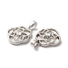 Brass Crystal Rhinestone Flower Charms with Natural Shell KK-I703-12P-3