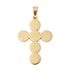 304 Stainless Steel Saint Benedict Medal Cross Pendants STAS-F012-12G-1