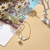 Glass Seed Wing with Natural Pearl Pendant Necklace NJEW-MZ00008-6