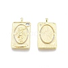 Brass Micro Pave Clear Cubic Zirconia Pendants KK-G432-19G-1