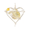 Electroplated Natural Quartz Copper Wire Wrapped Pendants PALLOY-TA00429-01-1