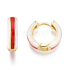 Brass Huggie Hoop Earrings EJEW-S209-07D-1