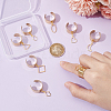 8Pcs 8 Style 304 Stainless Steel Open Cuff Rings Set with Hollow Charms RJEW-AB00002-4