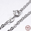 Anti-Tarnish Rhodium Plated 925 Sterling Silver Cable Chains Necklaces NJEW-M157-30C-16-2
