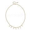 Natural Pearl Rice Pendant Bib Necklaces with 304 Stainless Steel Cable Chains NJEW-JN05944-4