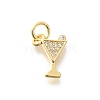 Brass Micro Pave Clear Cubic Zirconia Pendants KK-L225-009G-01-1