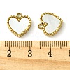 Ion Plating(IP) 304 Stainless Steel Pave Shell Heart Charms FIND-Z028-04G-3