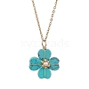 Synthetic Turquoise Clover Pendant Necklaces NJEW-JN05132-03-2