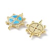 Rack Plating Brass Micro Pave Clear Cubic Zirconia Connector Charms KK-C041-29G-2