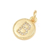 Brass Micro Pave Clear Cubic Zirconia Charms CU-CBA56CE-12G-B-2