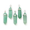 Natural Green Aventurine Pointed Pendants X-G-M378-01P-A08-1