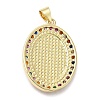 Rack Plating Brass Micro Pave Cubic Zirconia Pendants KK-A185-13G-2