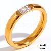 304 Stainless Steel Pave Cubic Zirconia Finger Rings FS-WG61B2A-11-1