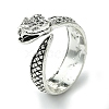 Snake Alloy Open Cuff Rings RJEW-K275-56AS-1