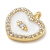 Rack Plating Brass Micro Pave Clear Cubic Zirconia with Enamel Charms KK-G515-12A-3