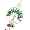 Christmas Glass Beads Wire Wrapped Tree of Life Hanging Ornaments HJEW-TA00209-4