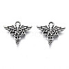 Tibetan Style Alloy CNA Caduceus Medical Symbol Charms TIBEP-N008-134-1