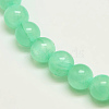 Dyed Natural Green Jade Beads Strands X-JBS053-6MM-27-1