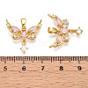 Brass Micro Pave Cubic Zirconia Pendants KK-N254-224G-3