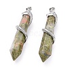 Natural Unakite Big Pointed Pendants X-G-F696-B06-2