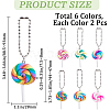 CRASPIRE 12Pcs 6 Colors Handmade Polymer Clay  Lollipop Pendant Decoration HJEW-CP0001-14-2