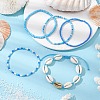 5Pcs 4 Styles Glass Seed Beaded Bracelet Set & 1 Pcs Shell Beads Bracelets BJEW-TA00587-03-1