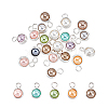 20Pcs Shell Pearl Round Copper Wire Wrapped Pendants PALLOY-PHE00006-6