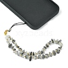 Natural Rutilated Quartz Chip & CCB Plastic Round Beaded Mobile Straps HJEW-FZ00006-3