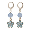 Alloy Enamel Flower Dangle Leverback Earrings EJEW-JE05593-4