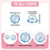 30Pcs UV Plating Acrylic Bead Caps PACR-TA0001-20B-4