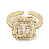 Brass Micro Pave Cubic Zirconia Cuff Rings RJEW-I103-020G-2