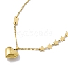 Ion Plating(IP) 304 Stainless Steel Heart & Star Pendant Necklace for Women NJEW-F298-12G-3