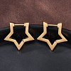 304 Stainless Steel Star Huggie Hoop Earrings STAS-H156-05G-4