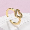 Brass Micro Pave Cubic Zirconia Cuff Finger Rings RJEW-C120-25G-01-1