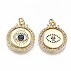 Brass Micro Pave Colorful Cubic Zirconia Pendants ZIRC-S067-184-NF-2