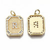 Brass Micro Pave Clear Cubic Zirconia Pendants KK-S356-234R-G-NF-2