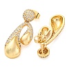 Rack Plating Brass Pave Clear Cubic Zirconia Stud Earrings EJEW-S245-03G-2