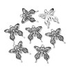 Tibetan Style Alloy Butterfly Pendants TIBEP-3945-AS-RS-3