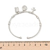 Brass Micro Pave Clear Cubic Zirconia Charm Bangles for Women BJEW-Z089-06P-5