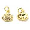Rack Plating Brass Micro Pave Clear Cubic Zirconia Charms KK-D036-20G-1