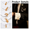 WADORN 2 Pairs 2 Styles Brass/Alloy Rhinestone Cufflinks for Men with Chain FIND-WR0010-98-3