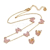 Butterfly 304 Stainless Steel Enamel Necklaces & Stud Earrings Setss for Women SJEW-K003-04G-5