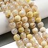 Faceted Natural Fire Crackle Agate Beads Strands G-F447-12mm-H02-2