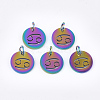 Rainbow Color Ion Plating(IP) 201 Stainless Steel Charms STAS-Q201-JN166-4-3